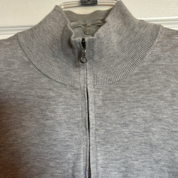 Brooks Brothers men’s gray Supima cotton quarter zip sweater size XL - Picture 2 of 9